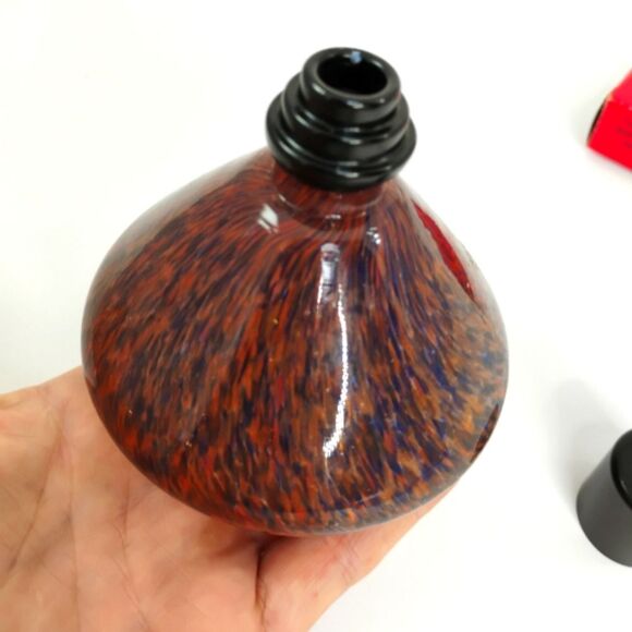 La Tee Da Effusion Fragrance Oil Lamp Glass Red Blue Brown with Wick NWOT - Picture 11 of 15